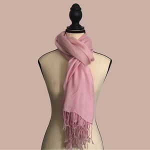 Elegant Pink Fringe Wrap Scarf
